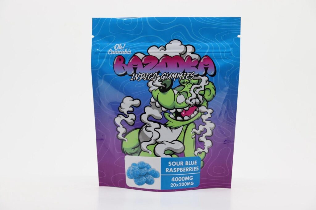 Bazooka 4000mg Indica Edibles Blue Raspberry