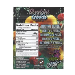 Straight Goods 300mg Edibles Nutrition Label