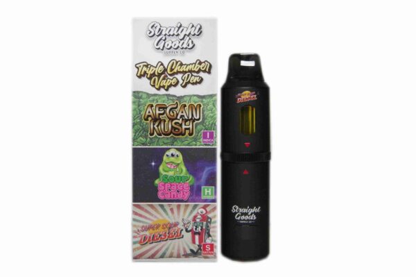 Straight Goods 9g Vape - Afghan Kush Super Sour Diesel Sour Space Candy